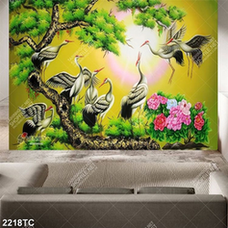 Tranh chim Hạc trên cây tùng