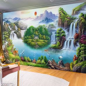 Tranh thác nước phong thủy