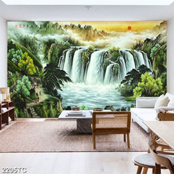 Tranh thư pháp cây tùng