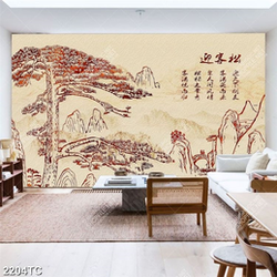 Tranh sơn dầu mẫu đơn thư pháp