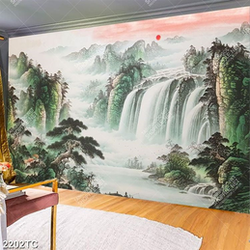 Tranh sơn dầu thác nước