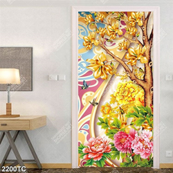 Tranh cây tài lộc và hoa mẫu đơn