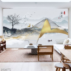 Tranh ghép cây và hươu