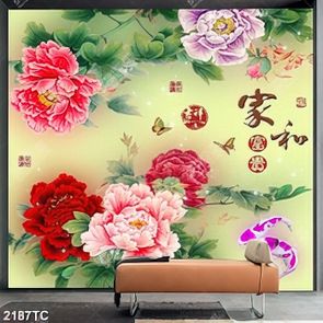 Tranh hoa mộc lan và cá chép