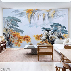 Tranh sơn thủy in kính đẹp