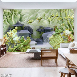 Tranh giả ngọc chim công và đôi uyên ương