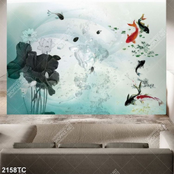 Tranh cá chép hoa Sen