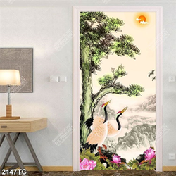 Tranh chim Hạc và cây Tùng khổ dọc