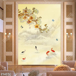 Tranh tài lộc hoa mộc lan và cá chép