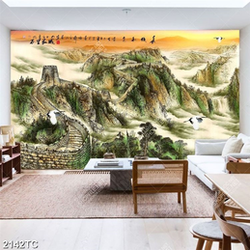 Tranh sơn dầu vạn lý trường thành và chim Hạc