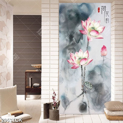 Tranh cá chép bên những bông hoa sen hồng sơn dầu