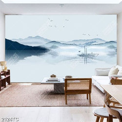 Tranh thủy mặc in canvas