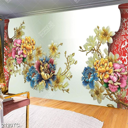 Tranh tài lộc hoa mẫu đơn và bình cổ