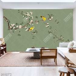 Tranh chim và hoa mùa xuân