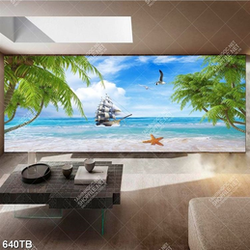 Tranh trang trí phòng khách thuyền và biển đẹp nhất