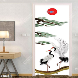 Tranh cây tùng chim Hạc khổ dọc