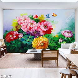 Tranh sơn dầu hoa mẫu đơn