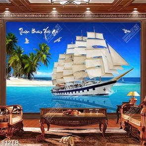 Tranh thuyền buồm vươn khơi file gốc