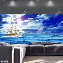 Tranh đại dương thuyền buồm lướt sóng đẹp nhất