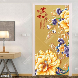 Tranh hoa mẫu đơn in kính