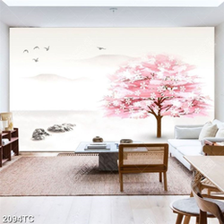 Tranh hoa đào mùa xuân