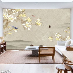 Tranh hoa mộc lan in dán tường đẹp