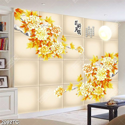 Tranh hoa mẫu đơn in gạch đẹp