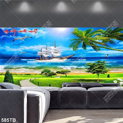 Tranh trang trí tường in kính thuận buồm xuôi gió đẹp