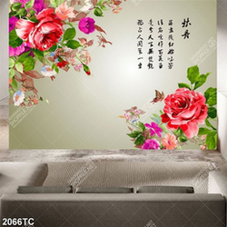 Tranh thư pháp hoa hồng chất lượng cao