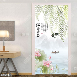 Tranh hoa Sen và cây liễu