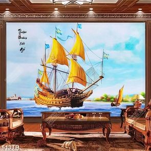 Tranh sơn dầu thuận buồm xuôi gió file psd