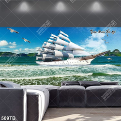 Tranh thuyền và biển decor tường chất lượng cao