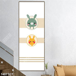 Tranh con thỏ in tủ cửa