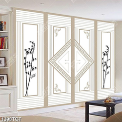 Tranh tủ hoa văn và cây tre