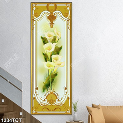 Tranh hoa vân môn in kính cửa