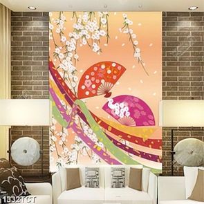 Tranh cành hoa mai và quạt