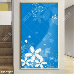 Tranh hoa nền xanh