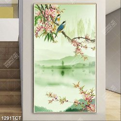 Tranh hoa đào và chim