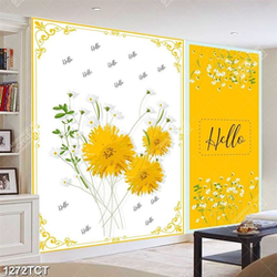 Tranh hoa văn hoa cúc in tủ đẹp