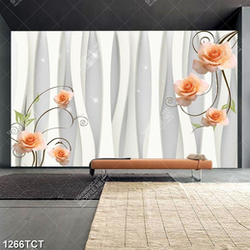 Tranh hoa hồng cam nền 3D