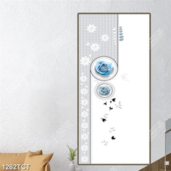 Tranh họa tiết hoa hồng xanh