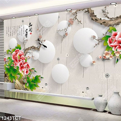 Tranh hoa nền hình cầu 3D