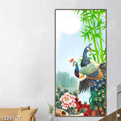 Tranh chim công và cây tre