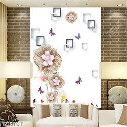 Tranh hoa đá quý nền ô vuông