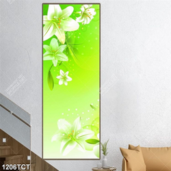 Tranh hoa ly nền xanh