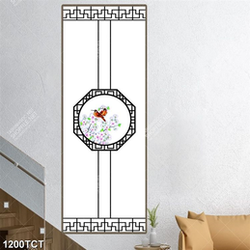 Tranh đôi chim và hoa đào in cửa, bình phong và gạch