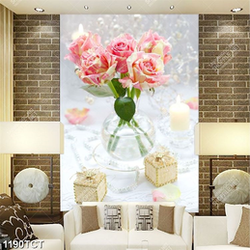 Tranh bình hoa hồng và hộp quà