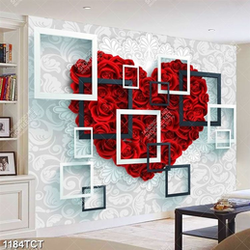 Tranh hoa hồng trái tim