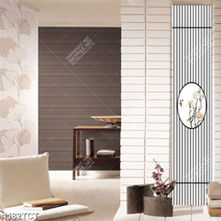 Tranh hoa mộc lan và hoa văn in cửa