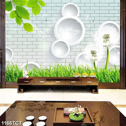 Tranh lá và hoa bồ công anh